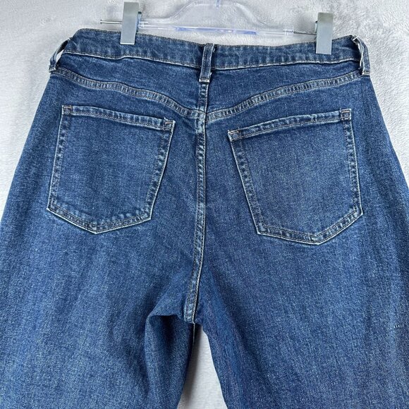 Old Navy O.G Straight Jeans High Rise Curvy Womens 10 Secret Smooth Pockets Blue - Picture 4 of 12